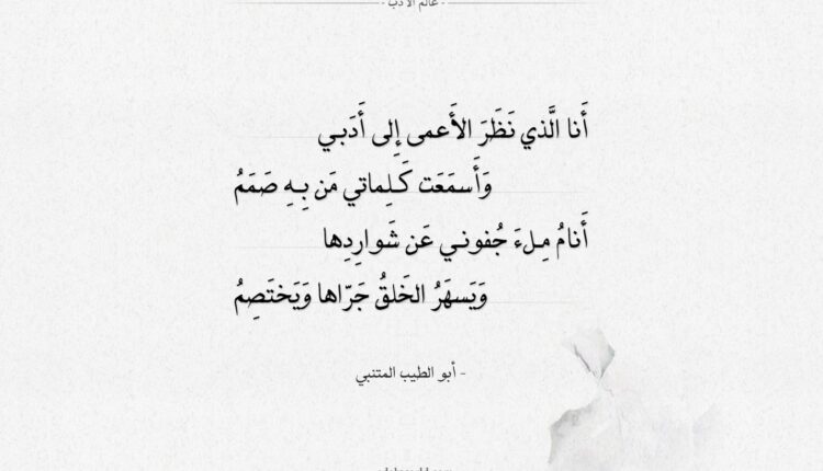 أبلغ بيت شعر للمتنبي